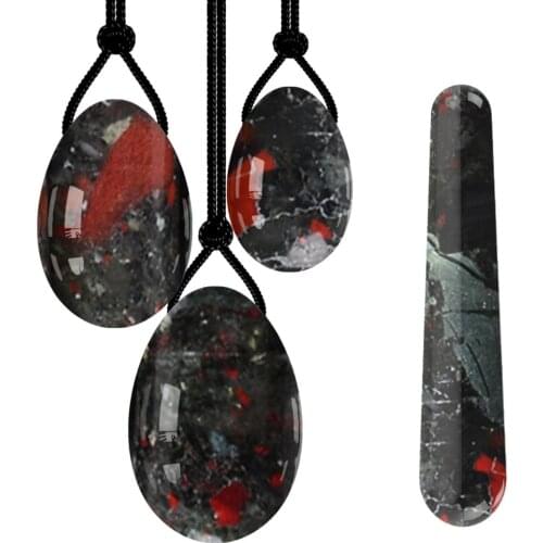 Real Blooded Stone Yoni Egg Set Natural Jade Eggs Women Kegel Exerciser Vaginal Muscles Tightening Ball Yoni Wand Jade Massager