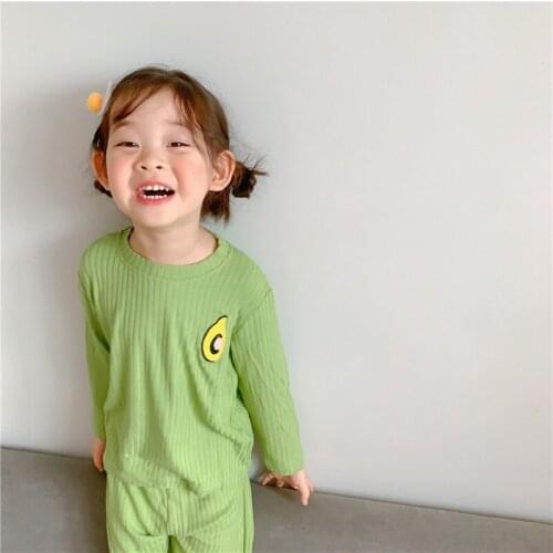 New Soft Spring Summer Teens Children Clothes Baby Girls Suit Pajamas Cotton Tops + Pants Kids Toddler Outwear
