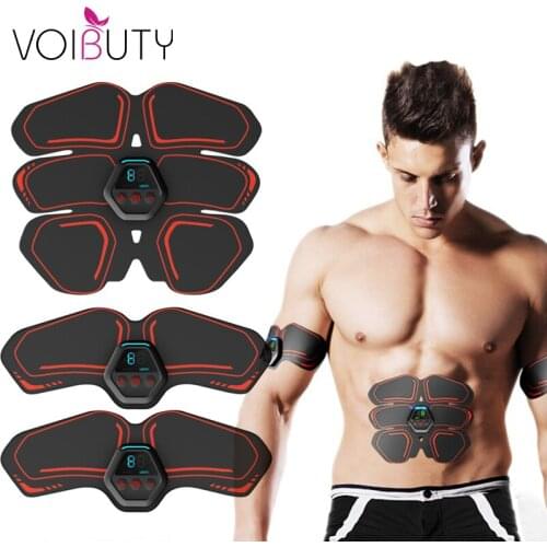 Rechargeable Abdominal Muscle Stimulator Trainer LCD Display EMS ABS Fitness Apparatus Microcurrent Health Sport Gym Equipment