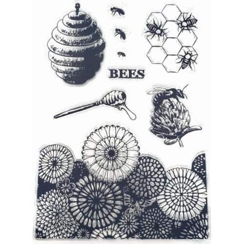 Sunflower Hive Transparent Clear Silicone Stamp Seal DIY Scrapbooking Coloring Diary Accessories Decor Stencil Painting Template