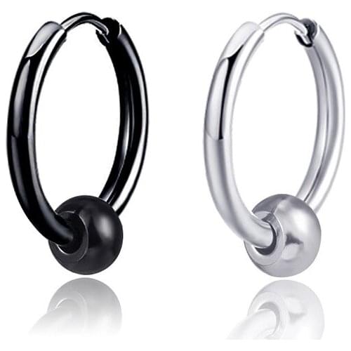Fashion Hoop Earrings Men Punk Rock Anti-allergic Stainless Steel Earrings for Women Pierced Push-Back Ear Plug Buckle Jewelry