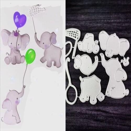 Elephant greeting card Metal Cutting Dies for DIY Scrapbooking Album Paper Cards Decorative Crafts Embossing Die Cuts