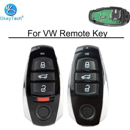 OkeyTech Remote Smart Key Card for VWw Volkswagen 2011-2014 with Emergency Key 315/433Mhz PCF7945 Chip 3/4 Button 7P6959754AL