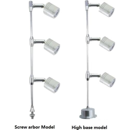 85-265Vac input 3W led cabinet spot lamp ,120degree 3 head rotatable jewelry ,pearls key lighting , Pole spotlights for showcase