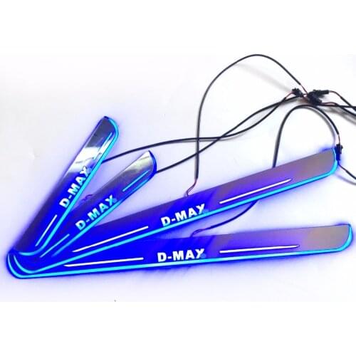 LED DOOR SILL PLATE LIGHTS moving door scuff Nerf Bars Running Boards entry guards cover fit for DMAX d-max 2012-2017 DOOR PLATE