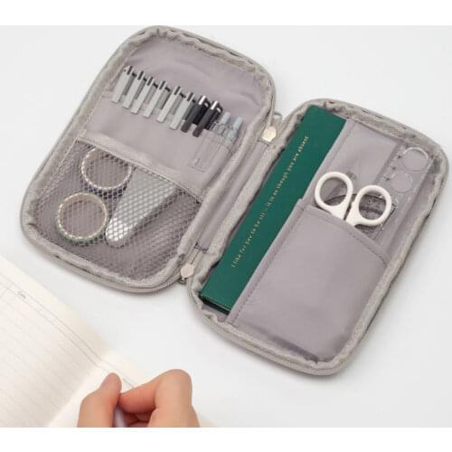 Large Capacity Simple Stationery Storage Pen Holder Learning Office Pen Case Pen Curtain Desktop Storage Accessories