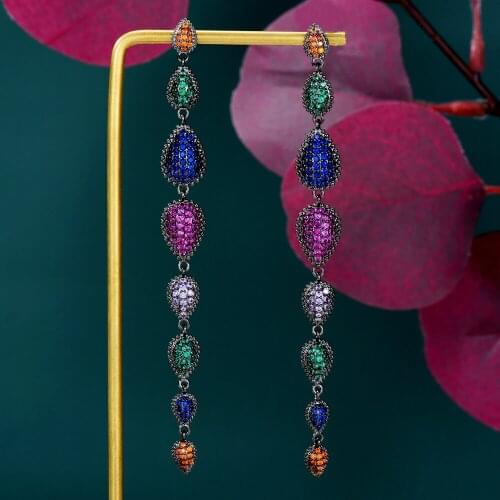 GODKI Famous Geometric Charms Drop Earring For Women Wedding Party Cubic Zircon Party Accessories High Jewelry Addiction