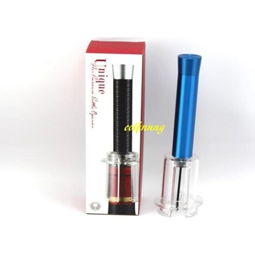 100pcs/lot Aluminum Red Wine Opener Air Pressure Cork Popper Bottle Pump Corkscrew Cork Out Tool Retail box 4 colors