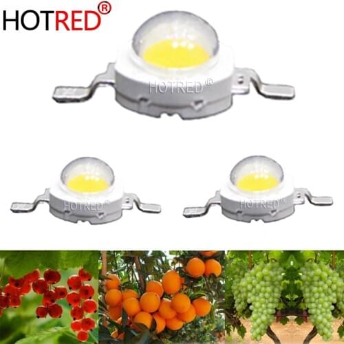 100pcs High Power 3w 45mil 700mA White Full Spectrum 380~780nm SMD LED Diodes For Plant Grow Light With 20mm / 16mm Base