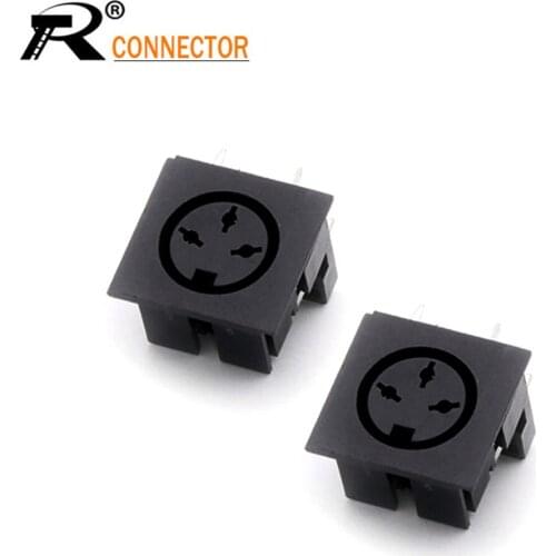 3PCS High quality S terminals Micro Power Socket 3PIN DIN Jack Connector PCB Panel Mount Female Conector
