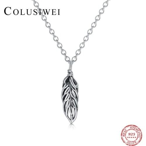 2019 Hot Sale Simple Real 925 Sterling Silver Fashion Jewelry Tree Leaf Pendant Classic Hearts Necklace For Women Silver Present