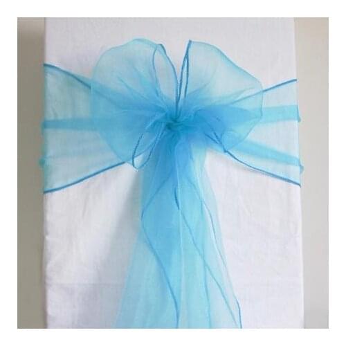 50pcs/lot Organza Chair Sashes Table Fabric Chair Sash Many Colors You Pick wedding Bow Gift Party Decoration Hot Fashionable