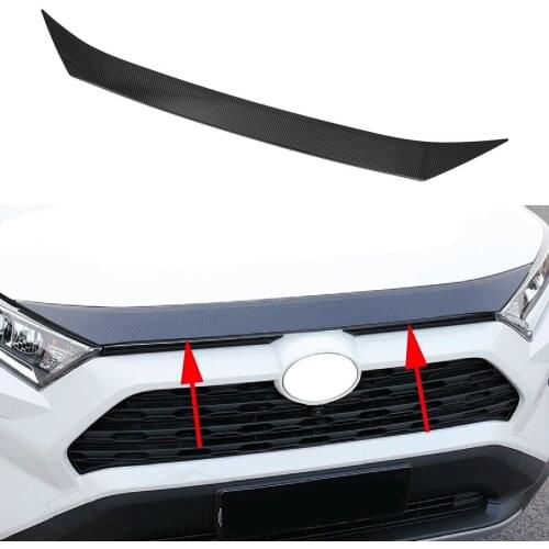 Fit For Toyota RAV4 2019 2020 Carbon Fiber Styling Front Hood Bonnet Grille Lid Sticker Protector Cover Accessories