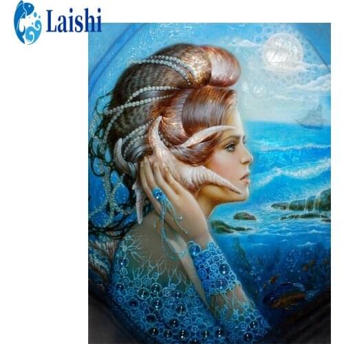 DIY diamond painting Abstract ocean fantasy girl cross stitch full diamond square diamond embroidery mosaic Christmas gift