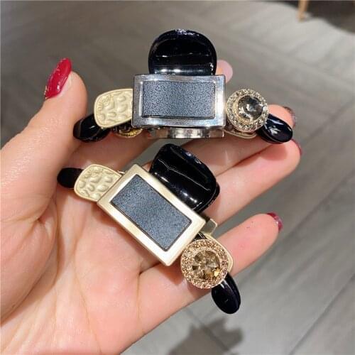 Baroque Square Full Crystal Hair Claw Crab Korean High Quality Round Rhinestone Large Hairgrip Hair Accessories Clip Barrettes