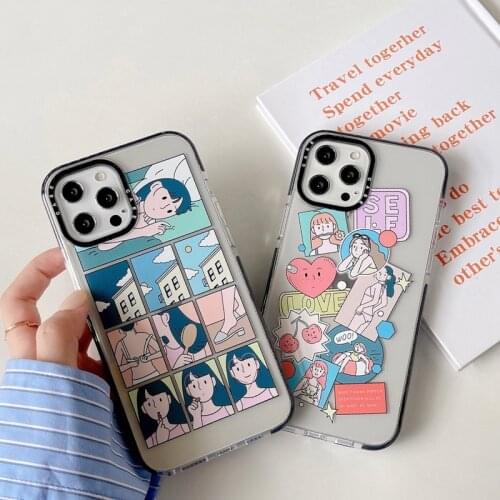 Art Painting Pattern For iPhone 11 Pro Max 12 Mini XS Max X XR Phone Case For iphone 7 8 Plus SE 2020 Clear Silicone Soft Cover