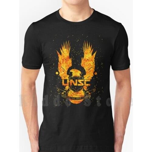 Unsc Fire Background Logo T Shirt Men Cotton Cotton S-6Xl Unsc Odst 2 3 Master Chief Xbox Bungie Cortana 4 Reach 117 Guardians