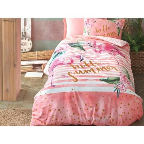 Cottonbox Young Hello Summer Single Double Quilt Cover Set Pink