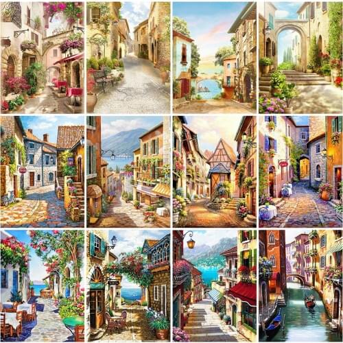 EverShine Diamond Painting Street Landscape Paris Full Square Diamond Embroidery Building Picture Mosaic Manual Wall Decor