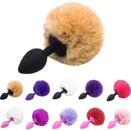 Rabbit Tail Anal Butt Plug Silicone Anal Plug Plush Sexy Stimulation Cosplay Erotic Sex Toys For Women Men Couple Gay Bunny Tail