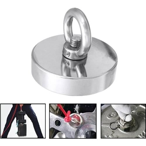1PC Super Strong Neodymium Magnet Pot Fishing Salvage Magnets Neodymium Round Powerful Magnetic Hook Sea Fishing Magnet Searcher