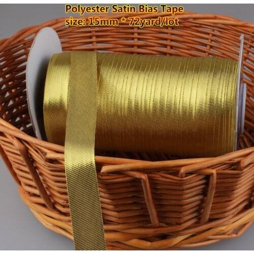 Free shipment--Metallic Bias Tape size:15mm ,72yds Golden for DIY making,Garment Accessories ,handmade for dress sewing material