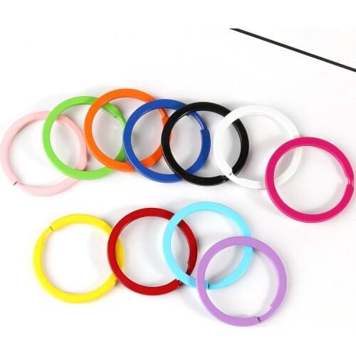 Metal Round Shape Hollow Keychain Split Key Ring Swivel Lobster Clasp Connector for Bag Belt Dog Mask Chains 2*30mm 10pcs/lots