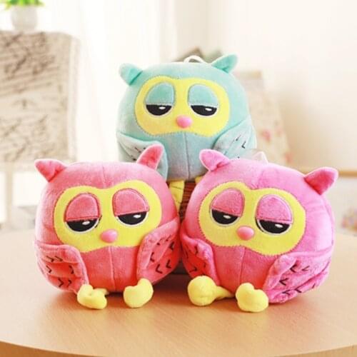 Sweet 2Colors OWL 9CM Plush keychain toys Stuffed animal Fluffy owl key ring small Pendant dolls Wedding Party Gift Plush Toys