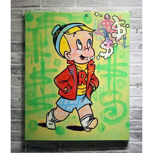 Canvas Printed Graffiti Wall Art Poster Richie Painting Modern Cartoon Role Home Decor Modular Pictures For Bedroom