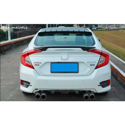 Real carbon fiber/primer unpainted FRP sports Car Rear Trunk Spoiler Wing For HONDA Civic 10 2016 2017, drilling needed