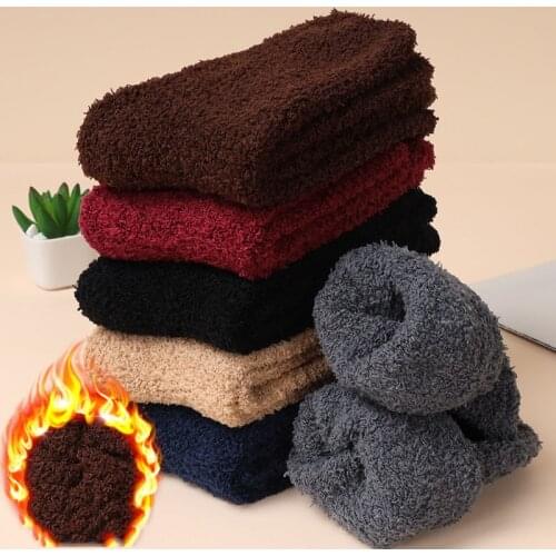 Men Women Winter Fluffy Cozy Cashmere Socks Soft Velvet Thick Warm Bed Floor Home Slipper Sock Plus Size
