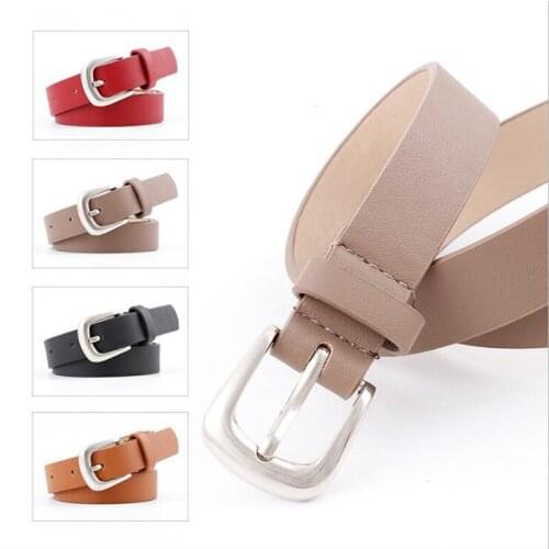 2018 New Womens Wide Black Silver Brown Leather Belt Ladies Silver Pin Buckle Waistbands Strap Belts for Women Jeans Pants