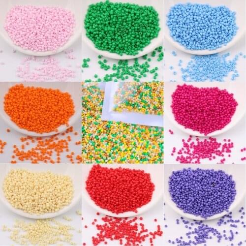 New 720Pcs/Bag 2mm Opaque Colors Glass Seedbeads 13/0 Austria Solid Round Spacer Beads For DIY Embroidery Sewing Accessories