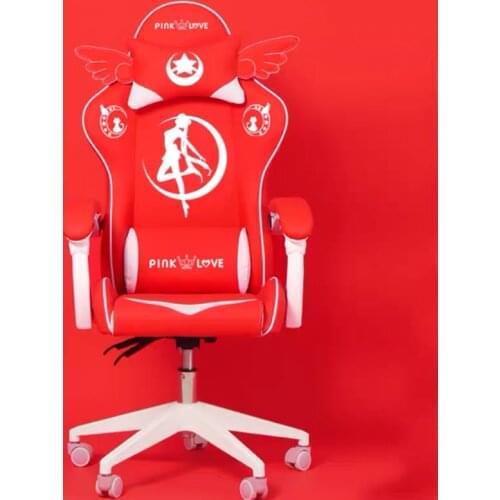 New Lovely chair pink chair gaming chair silla game girl chair Live chair Computer chair Color chair office chair Bedroom chair