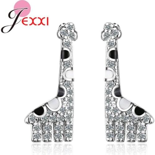 Novel Style Little Giraffe Shape 925 Sterling Silver Earrings Good Quality Woman & Girls Fashion Jewelry Fast Shipping Wholesale