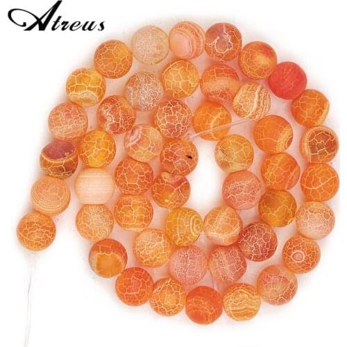 Bulk Wholesale Natural Round Fire Dragon Veins Agates Beads 6 8 10 mm Orange Natural Onyx Stone Loose Beads For Jewelry Making