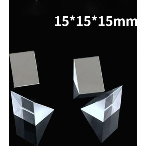 90 Degree Total Reflection Physical Experiment Ray Refraction of Optical Glass Right Angle Triangle Isosceles Prism 15*15*15MM