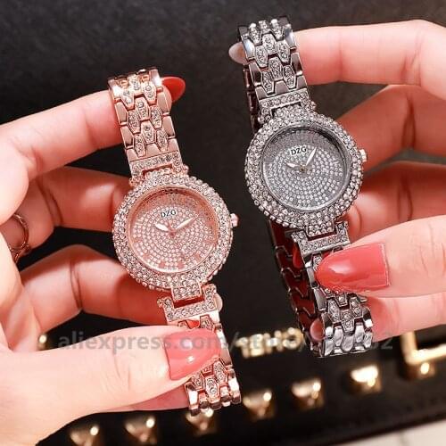 50pcs/Lot Luxury Starry Sky Rhinestone Crystal Women Watch Fashion Romantic With Diamond Round Dial Quartz Steel Belt WristWatch