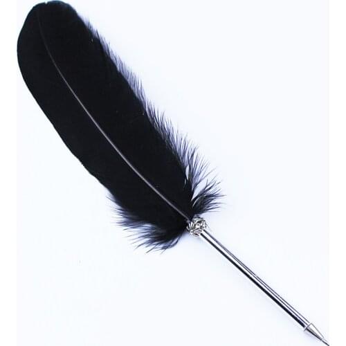 Feather Quill Pen Retro Writing Ballpoint Pen Plumas Para Escribir Feather Ball Point Pen For Gift kawaii Stationery