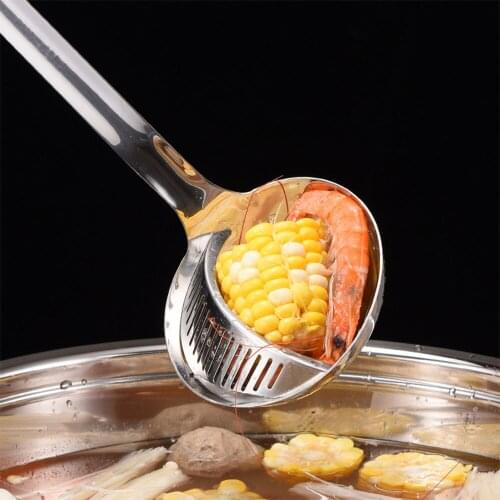 Soup Spoon For The Kitchen Tablespoons Creativity Ladle Paddle Long Handled Hot Pot Spoons Colander Thick 304 Stainless Steel