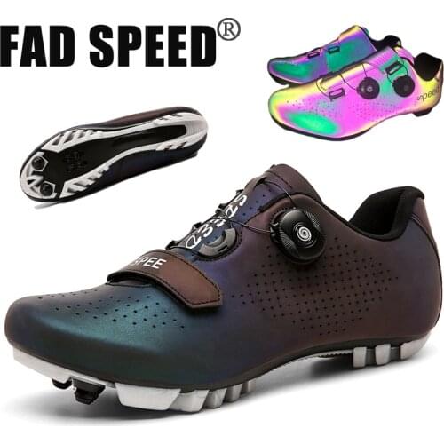 Luminous Discolor MTB Cycling Shoes Men Road Biking Shoes Self-locking Ultralight Bicycle Sneakers Outdoor Mountain Bike Shoes