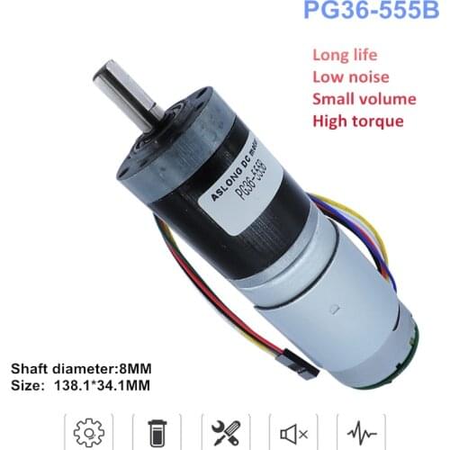 Precision PG36-555B Planetary encoder gear DC motor 24V 80rpm 6.8W CW/CCW