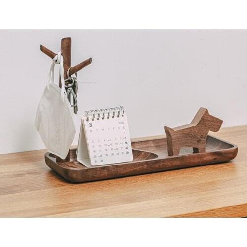 Solid Wood Key Rack Creative Decoration Storage Rack Door Hook Rack Desktop Porch Storage Box Shelf Closet Shelf Storage