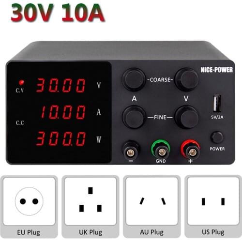 USB DC Laboratory 30V 10A Regulated Lab Power Supply Adjustable Voltage Regulator Stabilizer Switching Precision Buck Converter