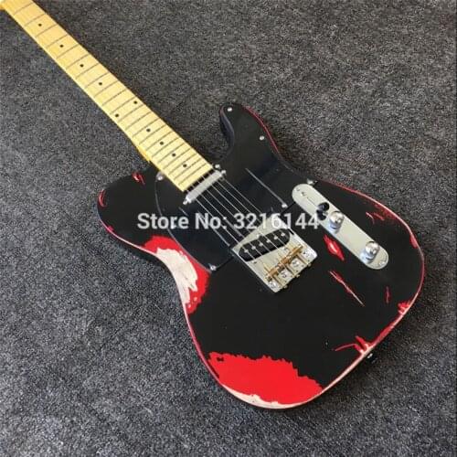 In stock, red tinted, do old electric guitar, antique relic guitars, real photos, free shipping
