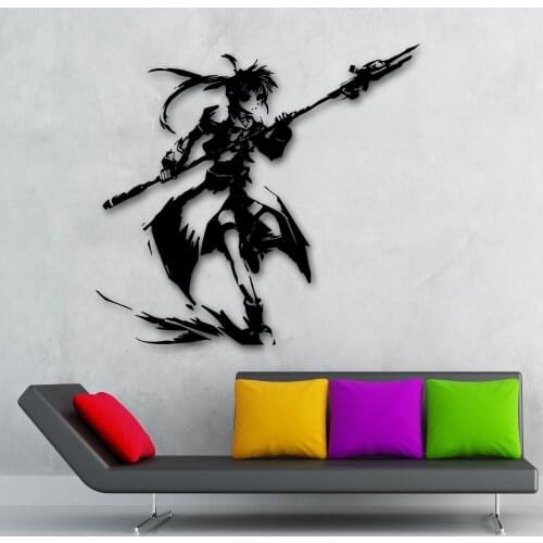 Vinyl Decal Anime Teen Girl Warrior Manga Kids Oriental Removable Wall Stickers Living Room Boys Room Decoration Wallpaper ZB542
