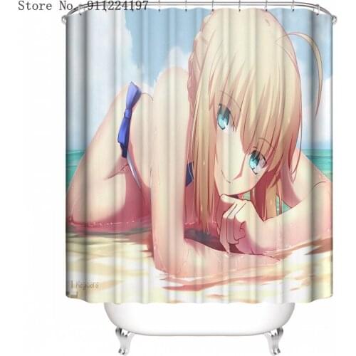Cartoon Anime Waterproof Shower Curtain Polyester Fabric Bathroom Shower Curtain 3D Sexy Bikini Girl Curtains For Bath Showering
