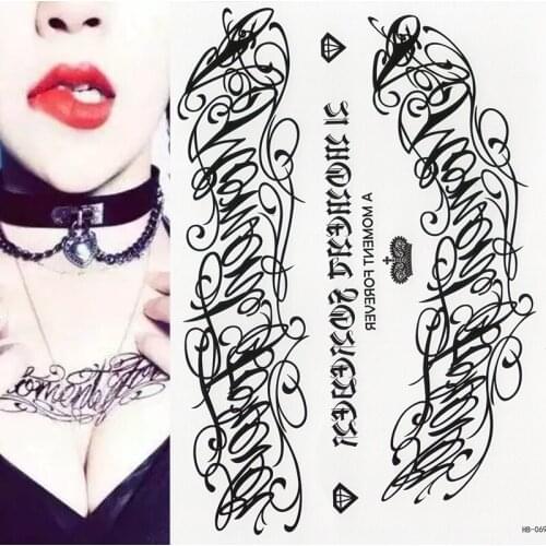 LETTERS TEMPORARY TATTOOS, SET, ALPHABET, ARM, FINGER, MENS, WOMENS, KIDS, BLACK