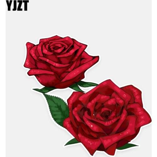 YJZT 11.3*10.6CM Fashion Graphic Roses Flowers Decor Car Stickers Bumper Car Window Colored 11A0807