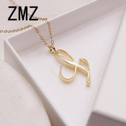ZMZ 10pcs/lot 2019 Europe/US fashion English letter pendant lovely letter L text necklace gift for mom/girlfriend party jewelry